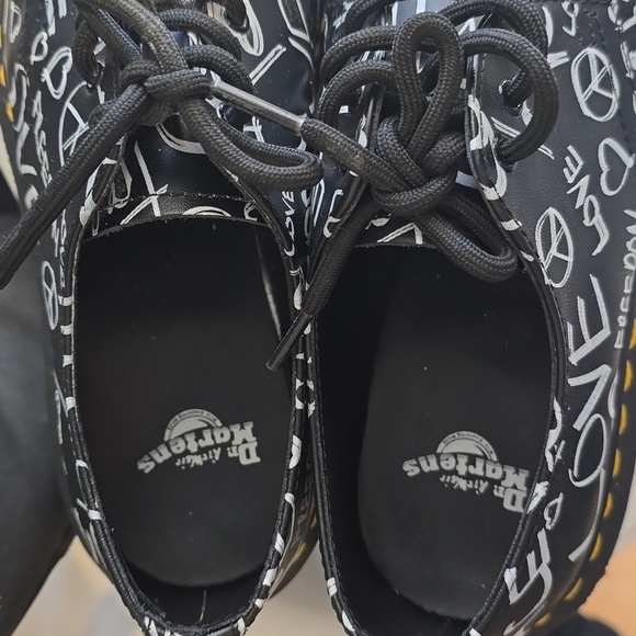 Dr.Martens 1461 Script Peace Love Freedom Black Oxford Shoes - Picture 6 of 11